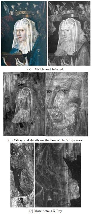 Study of The Virgin Reading (Forti) in visible, infrared and radiography spectrum[